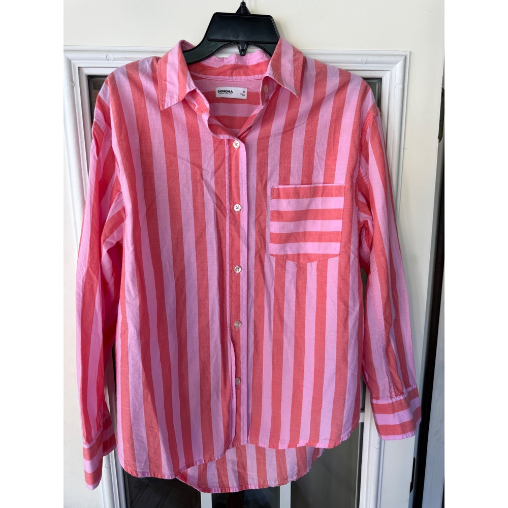 Madewell Pink Striped Button-Down Shirt